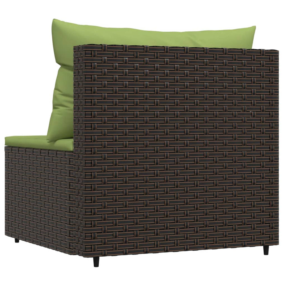 Tuinmiddenbank met kussens poly rattan bruin MeubelReus