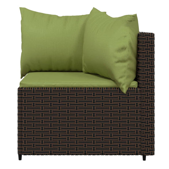 Tuinhoekbanken met kussens 2 st poly rattan bruin MeubelReus