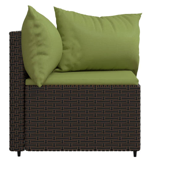 Tuinhoekbanken met kussens 2 st poly rattan bruin MeubelReus