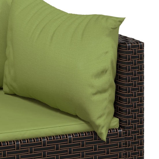 3-delige Loungeset met kussens poly rattan bruin MeubelReus