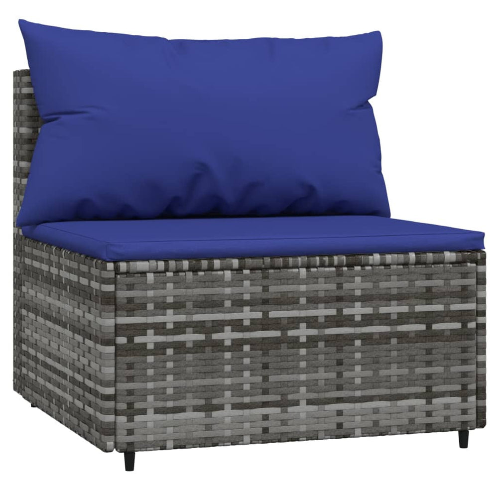 3-delige Loungeset met kussens poly rattan grijs MeubelReus