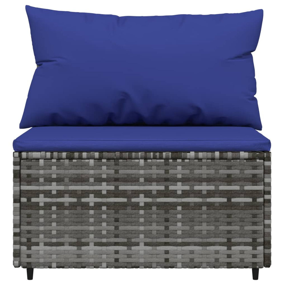 3-delige Loungeset met kussens poly rattan grijs MeubelReus