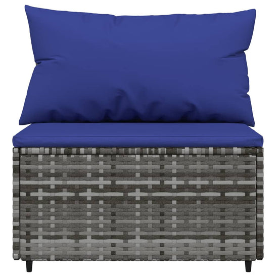 3-delige Loungeset met kussens poly rattan grijs MeubelReus