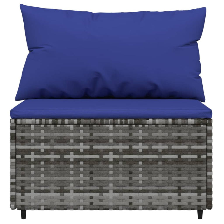 3-delige Loungeset met kussens poly rattan grijs MeubelReus