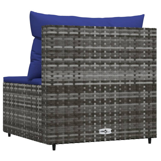 Tuinmiddenbank met kussens poly rattan grijs MeubelReus