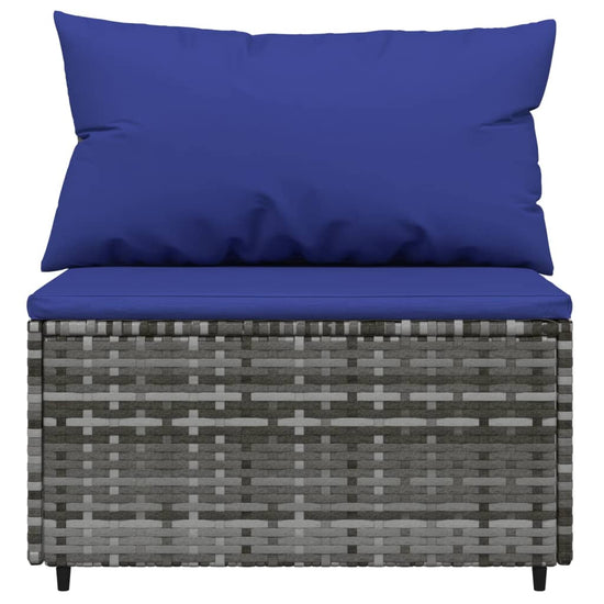 3-delige Loungeset met kussens poly rattan grijs MeubelReus