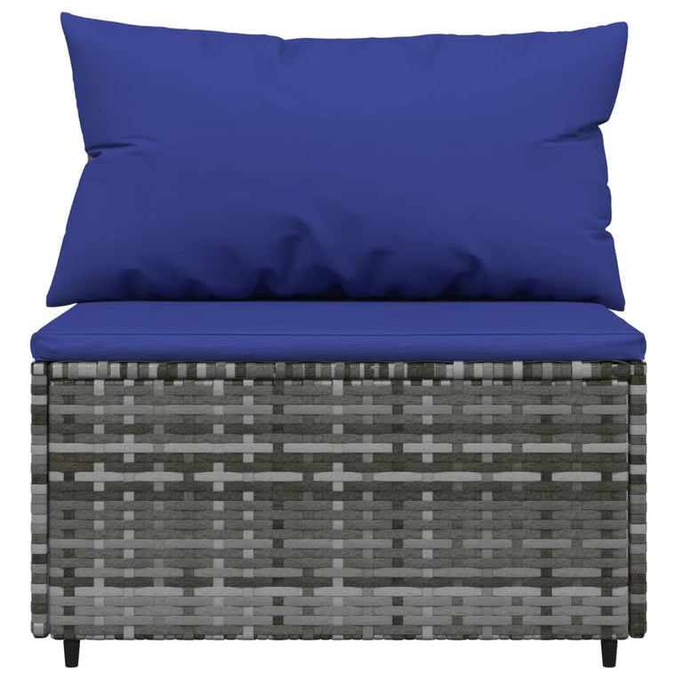 3-delige Loungeset met kussens poly rattan grijs MeubelReus