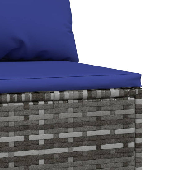 3-delige Loungeset met kussens poly rattan grijs MeubelReus