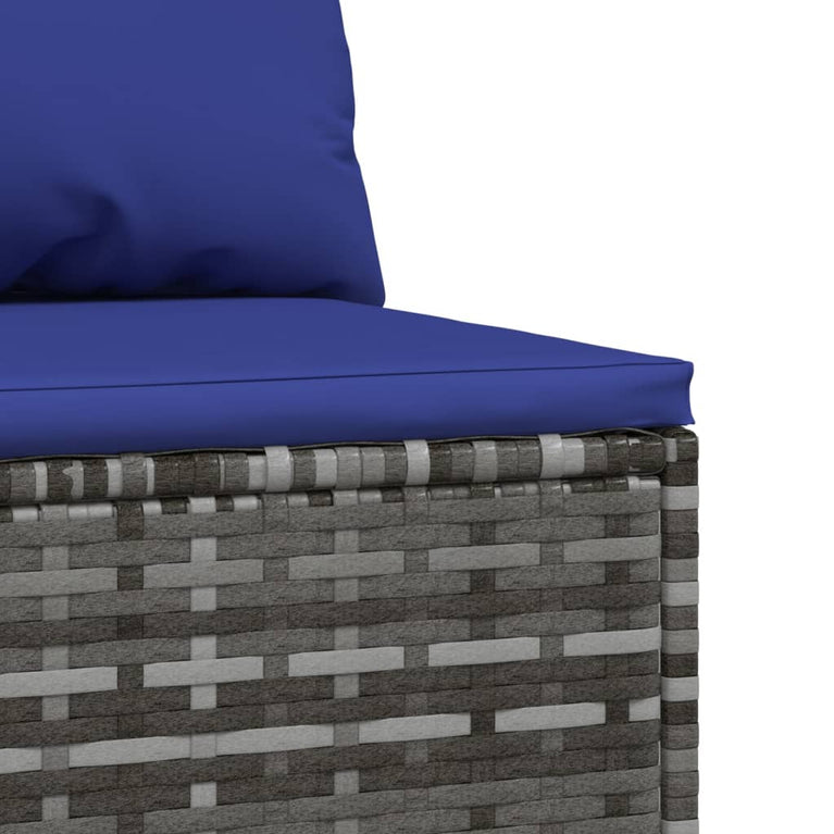 3-delige Loungeset met kussens poly rattan grijs MeubelReus