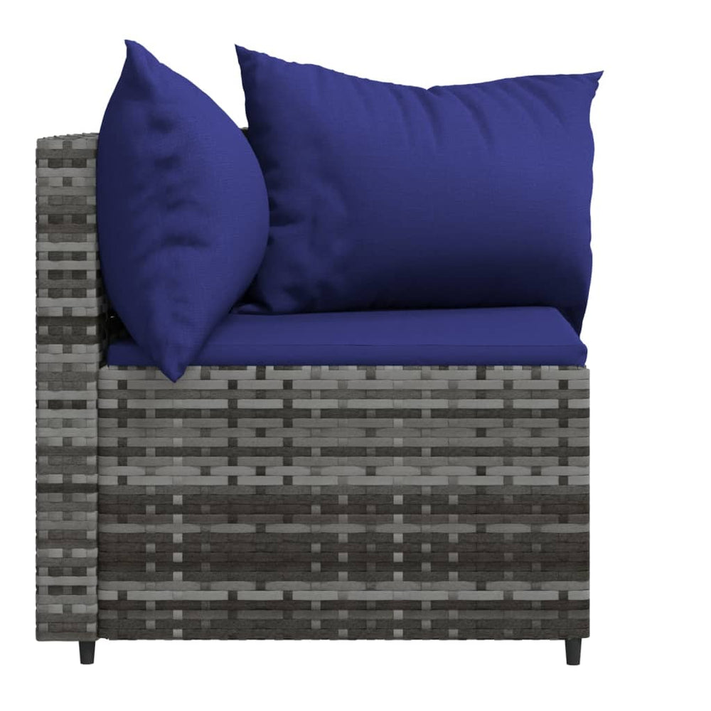 Tuinhoekbanken met kussens 2 st poly rattan grijs MeubelReus