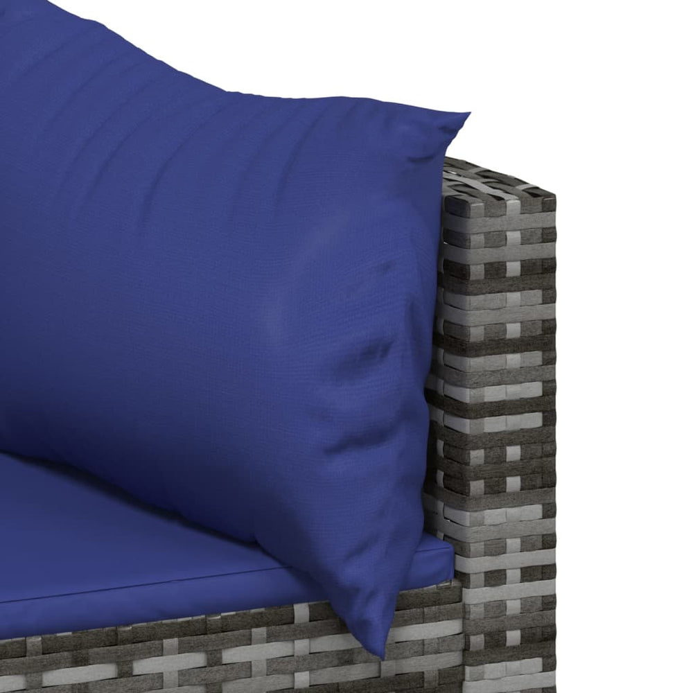 Tuinhoekbanken met kussens 2 st poly rattan grijs MeubelReus