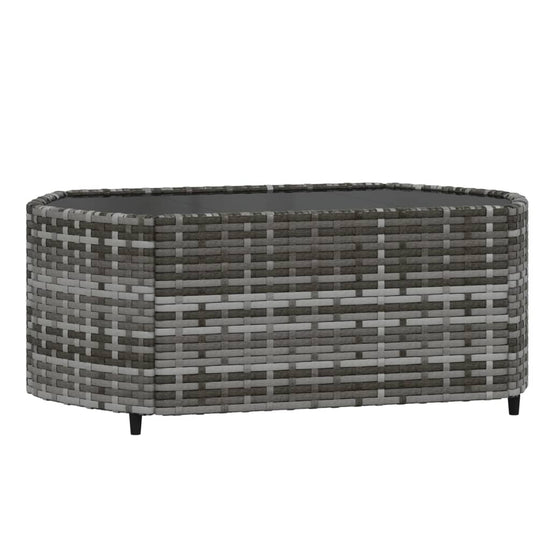3-delige Loungeset met kussens poly rattan grijs MeubelReus