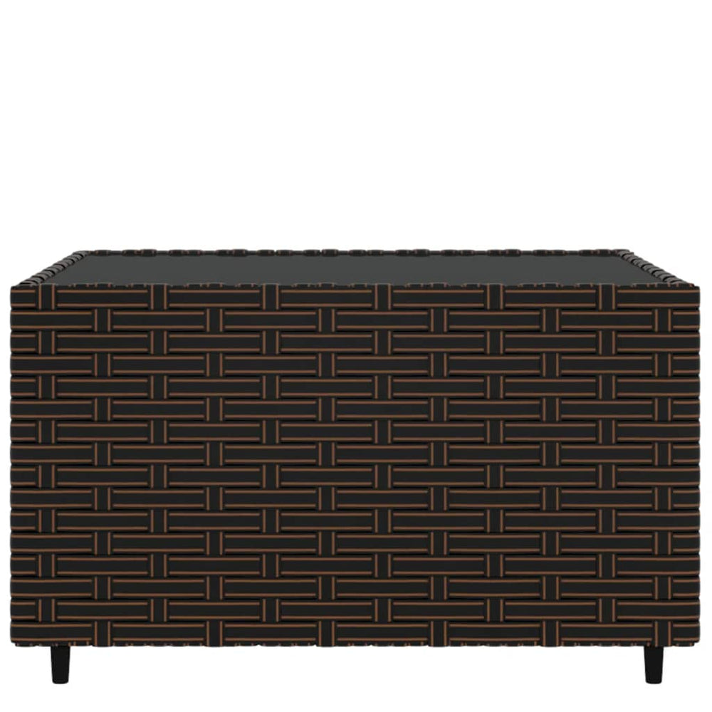 Salontafel tuin vierkant 50x50x30 cm poly rattan bruin MeubelReus