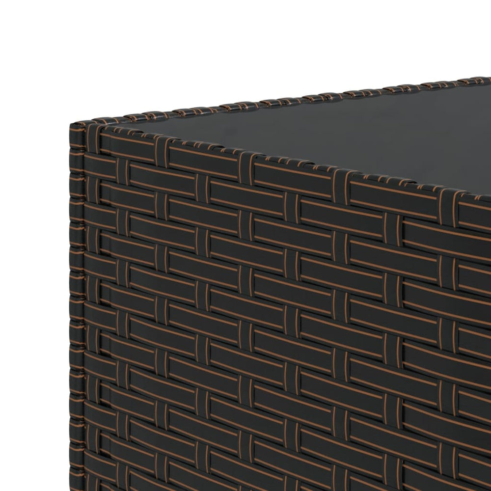 Salontafel tuin vierkant 50x50x30 cm poly rattan bruin MeubelReus