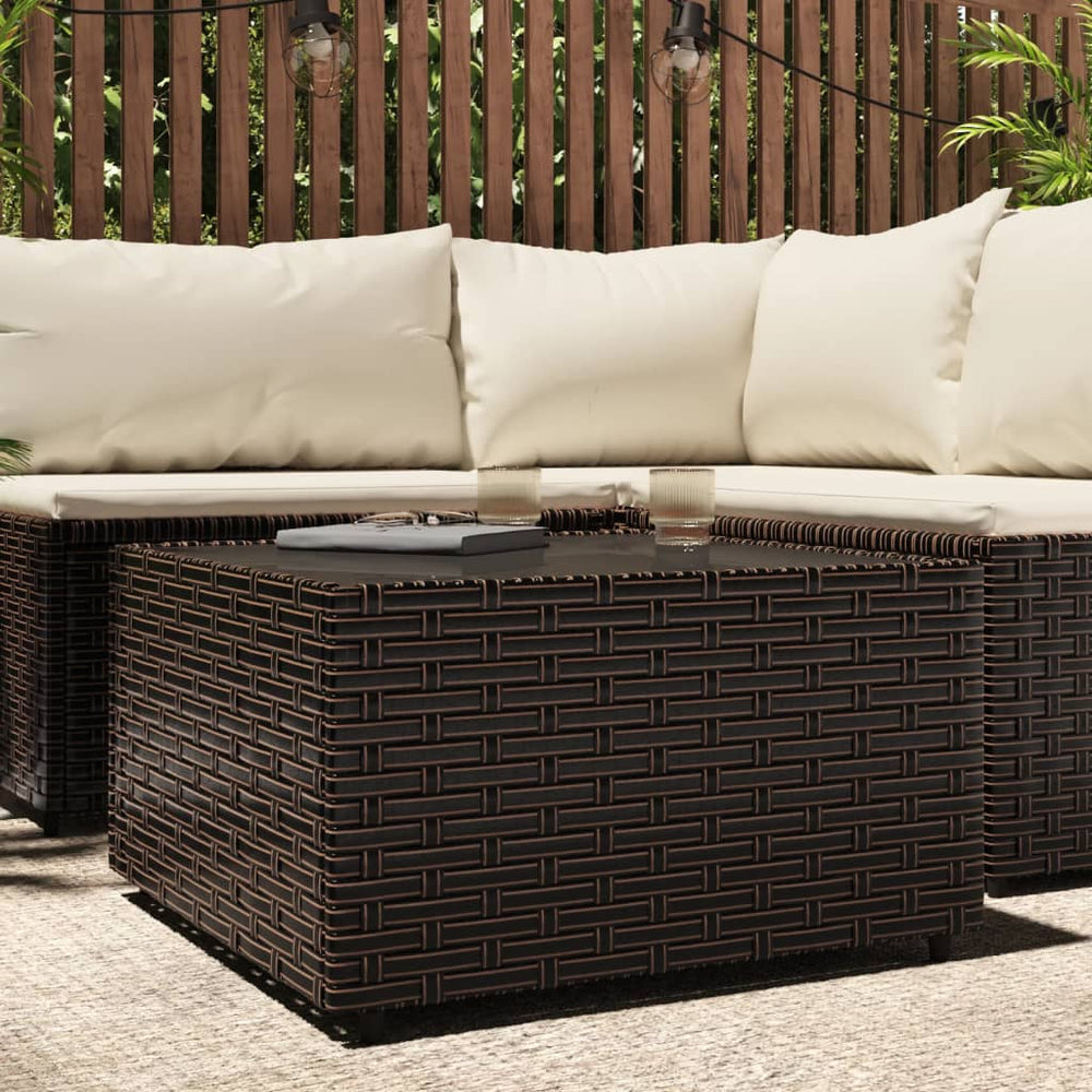 Salontafel tuin vierkant 50x50x30 cm poly rattan bruin MeubelReus
