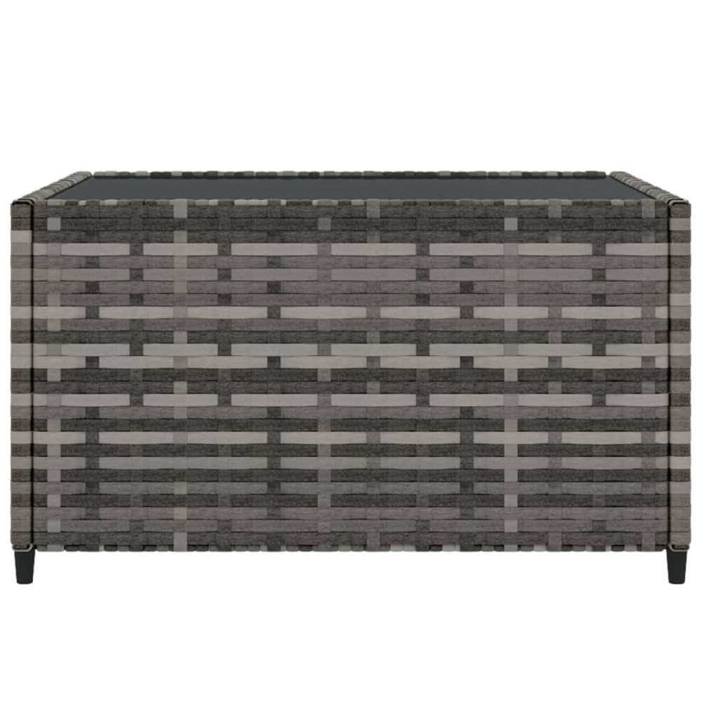 Salontafel tuin vierkant 50x50x30 cm poly rattan grijs MeubelReus