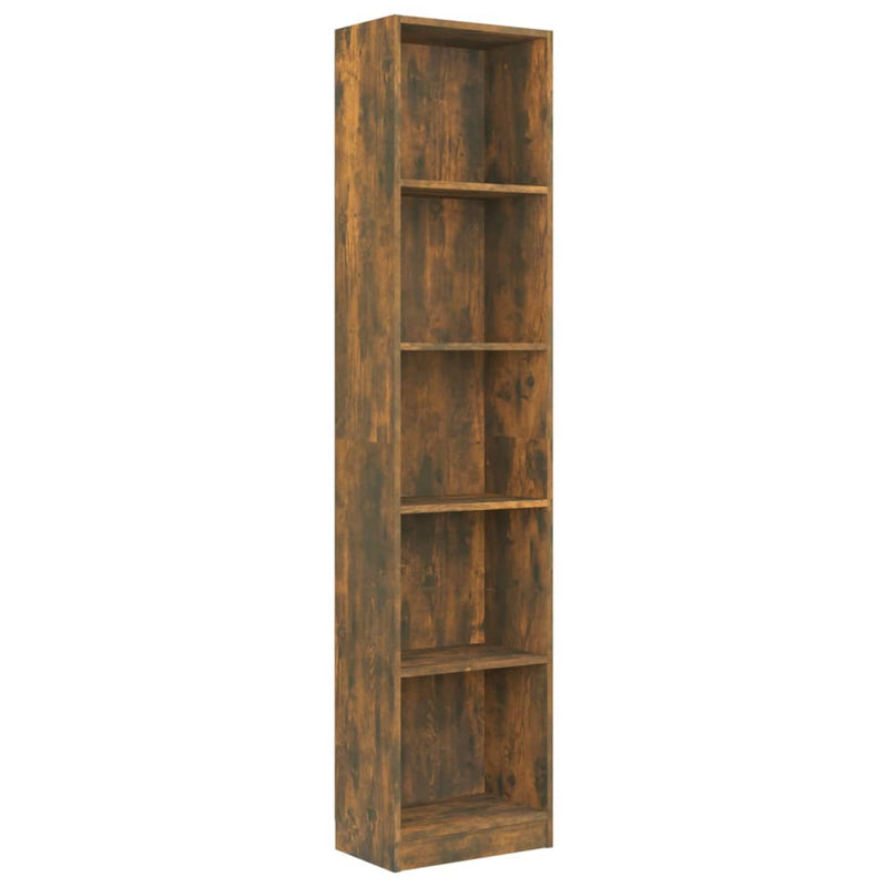 Boekenkast 40x24x175 cm bewerkt hout gerookt eikenkleurig MeubelReus