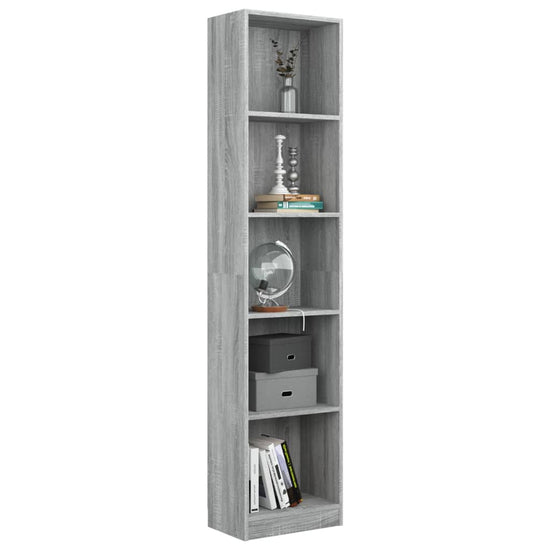 Boekenkast 40x24x175 cm bewerkt hout grijs sonoma eikenkleurig MeubelReus