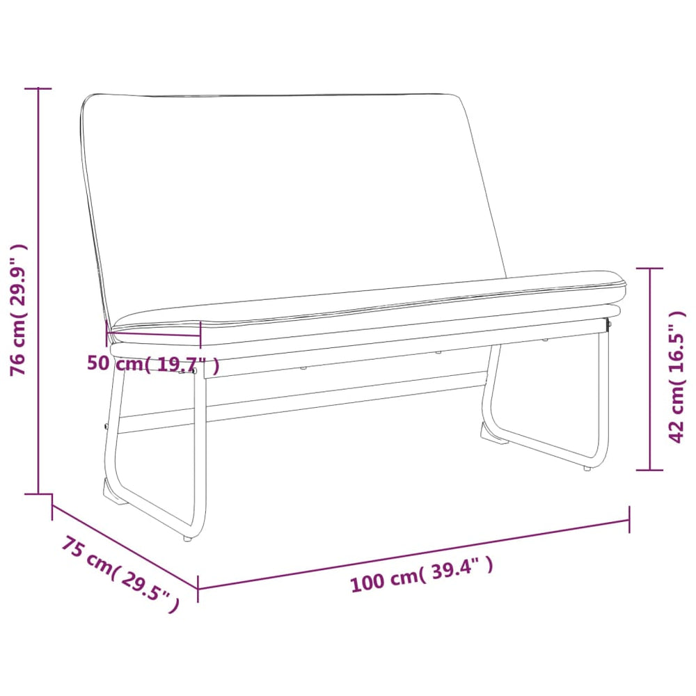 Bankje 100x75x76 cm stof lichtgrijs MeubelReus