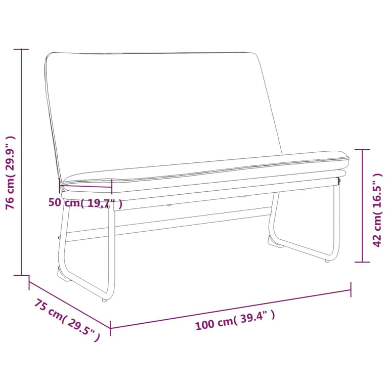 Bankje 100x75x76 cm stof lichtgrijs MeubelReus