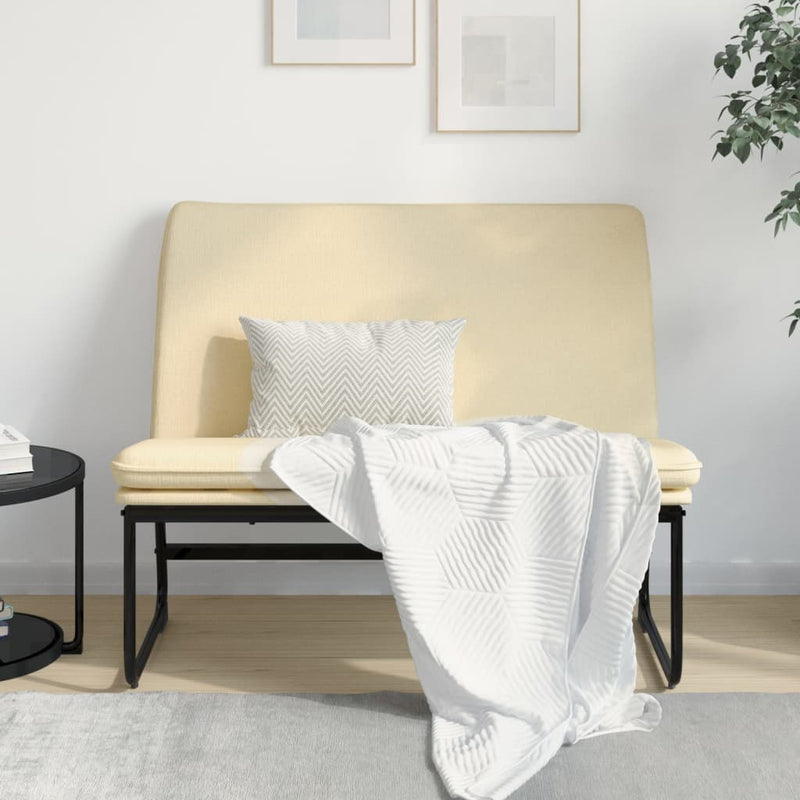 Bankje 100x75x76 cm stof crèmekleurig MeubelReus
