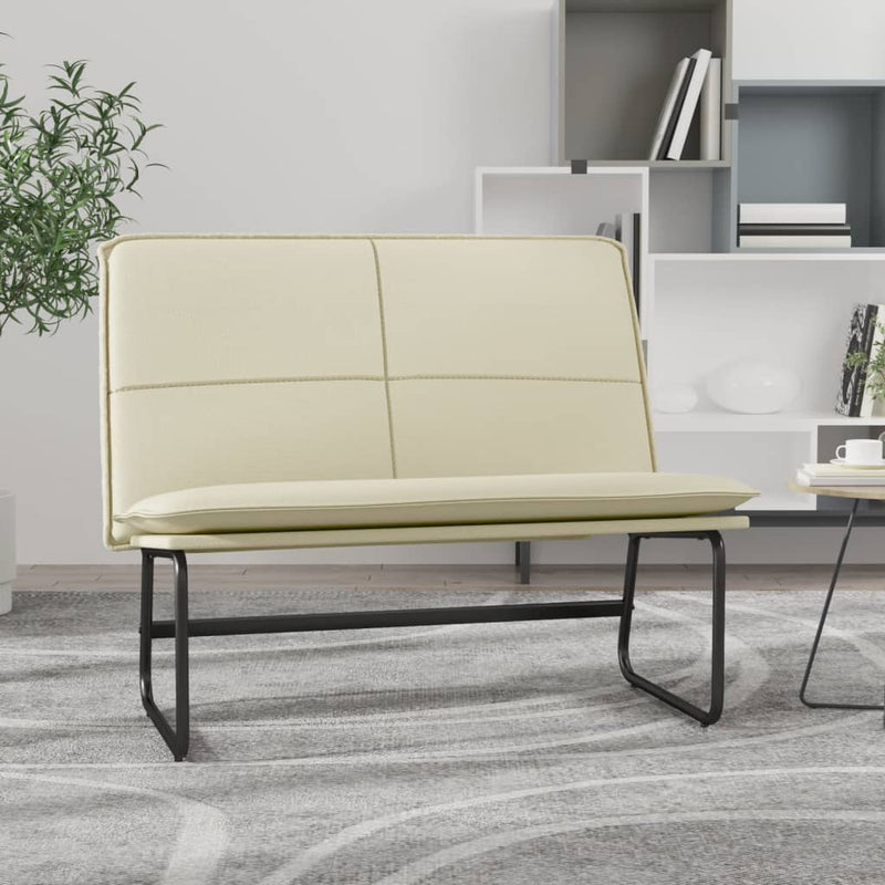 Bankje 100x75x76 cm kunstleer crèmekleurig MeubelReus