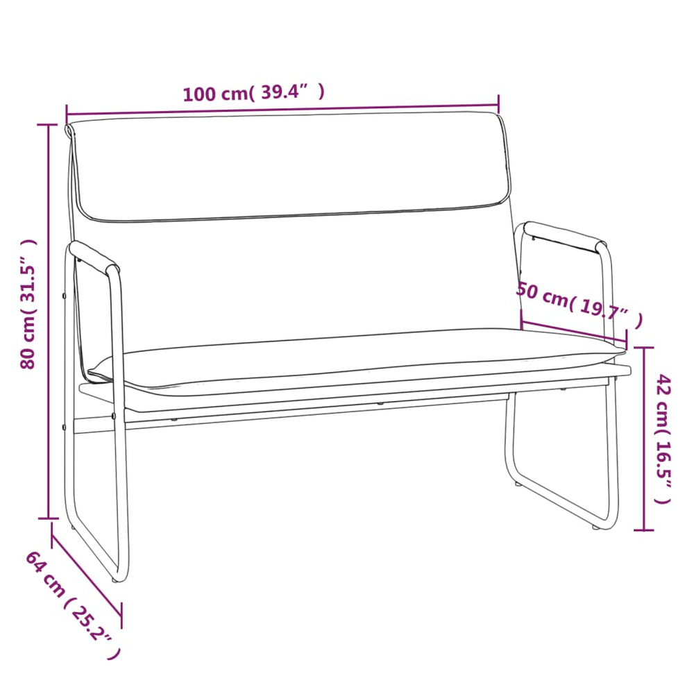 Bankje 100x64x80 cm stof crèmekleurig MeubelReus