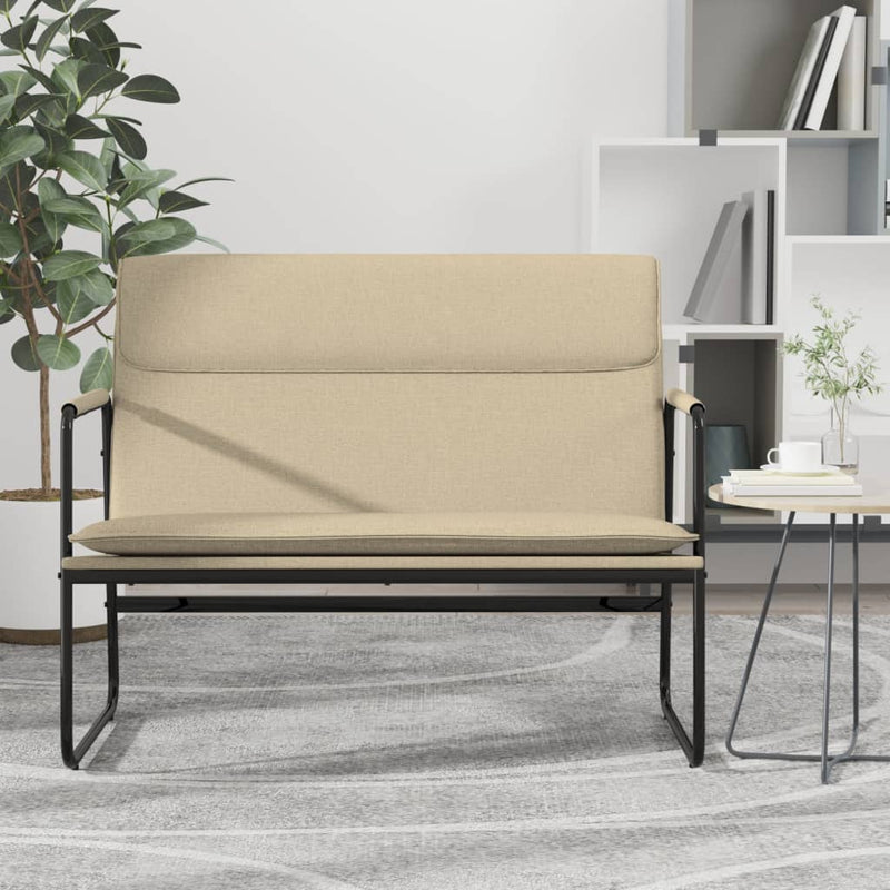 Bankje 100x64x80 cm stof crèmekleurig MeubelReus