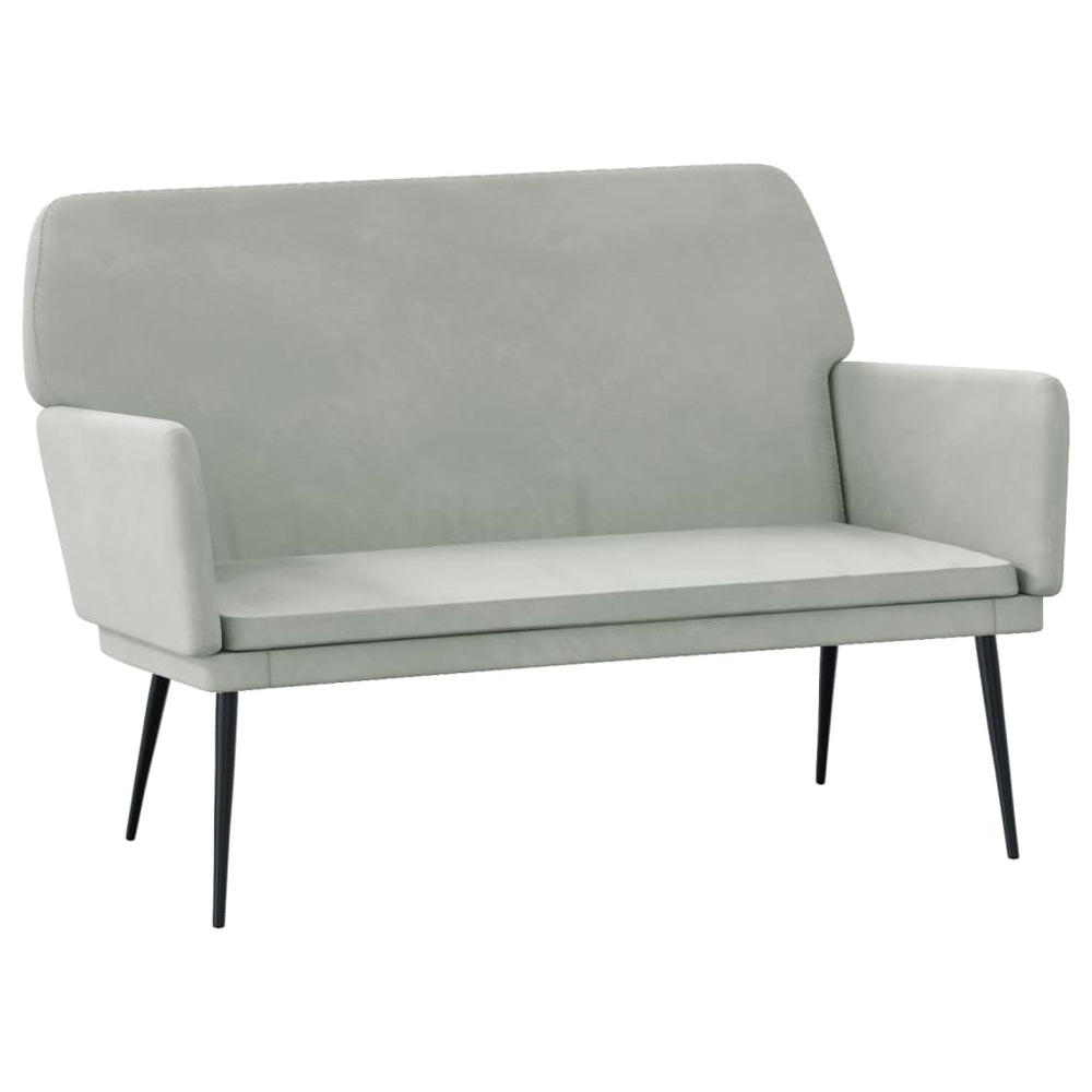 Bankje 108x79x79 cm fluweel lichtgrijs MeubelReus