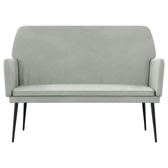Bankje 108x79x79 cm fluweel lichtgrijs MeubelReus