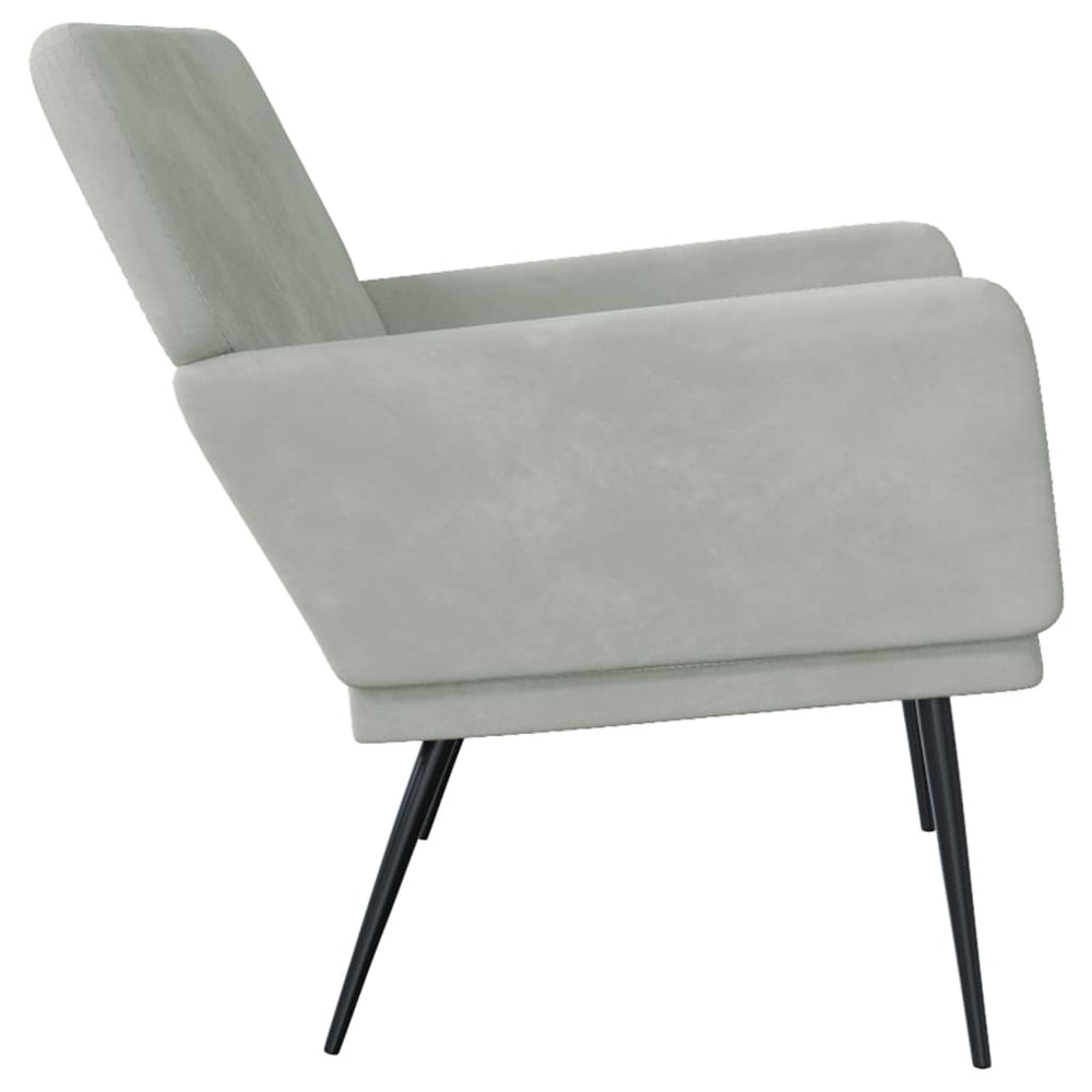 Bankje 108x79x79 cm fluweel lichtgrijs MeubelReus