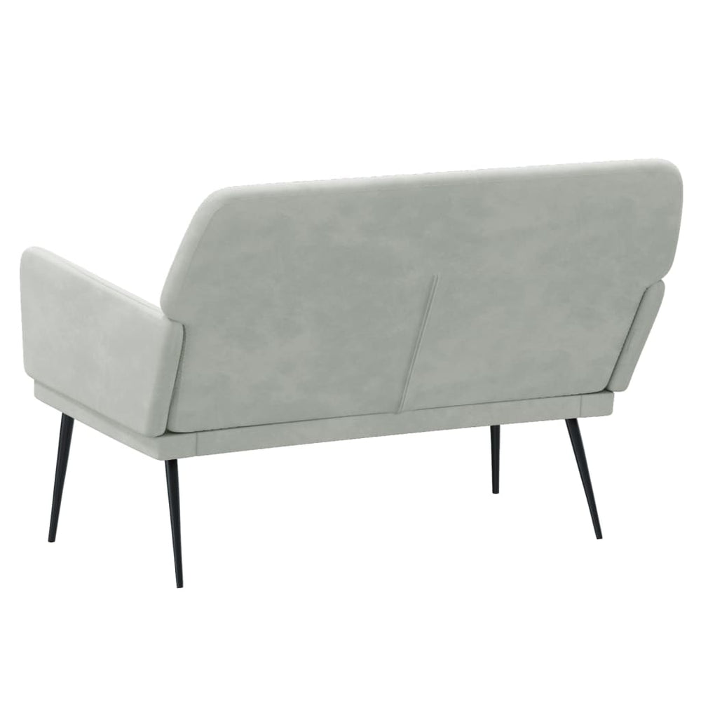 Bankje 108x79x79 cm fluweel lichtgrijs MeubelReus
