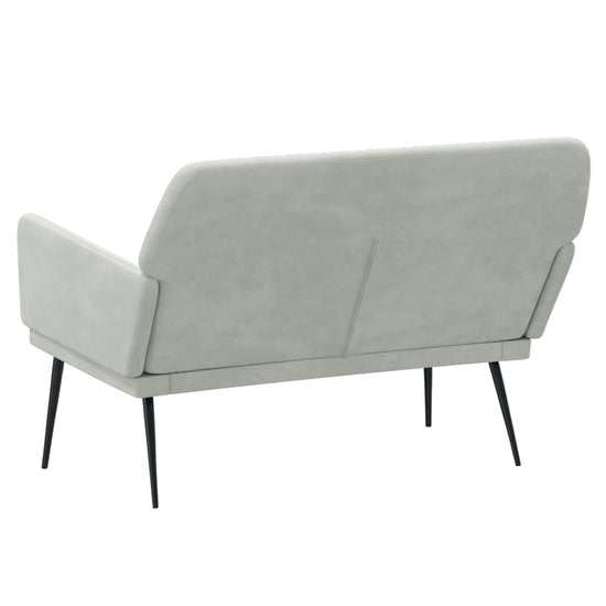 Bankje 108x79x79 cm fluweel lichtgrijs MeubelReus