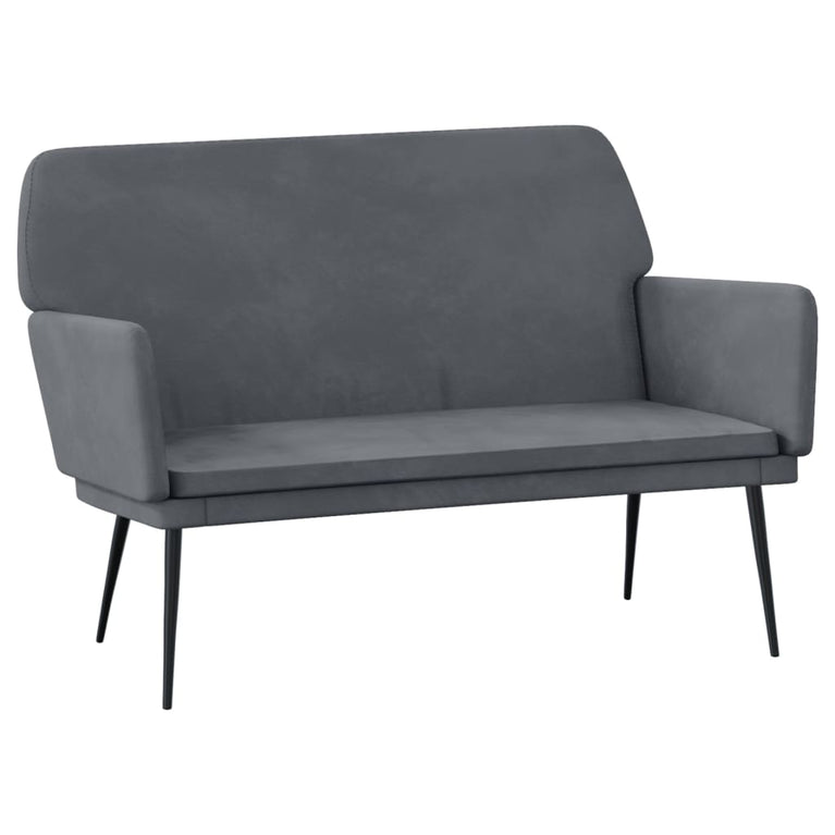 Bankje 108x79x79 cm fluweel donkergrijs MeubelReus