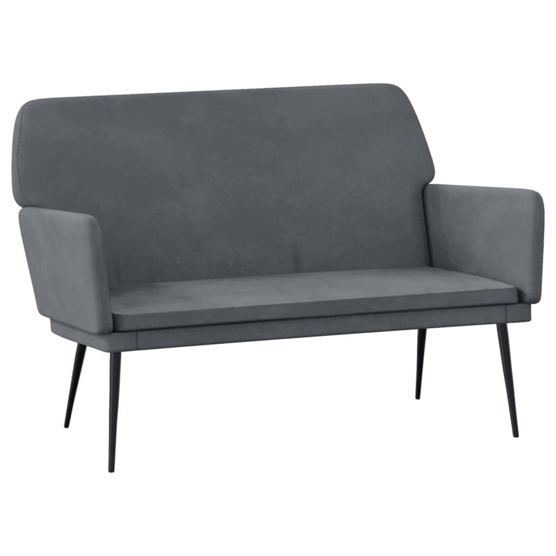 Bankje 108x79x79 cm fluweel donkergrijs MeubelReus