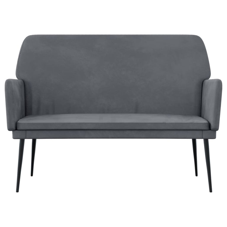Bankje 108x79x79 cm fluweel donkergrijs MeubelReus