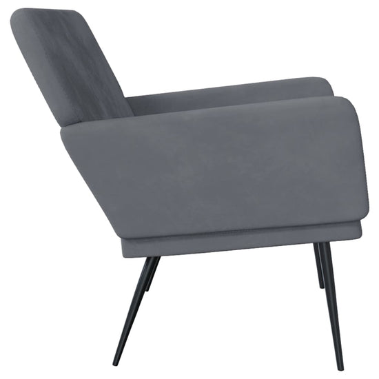 Bankje 108x79x79 cm fluweel donkergrijs MeubelReus