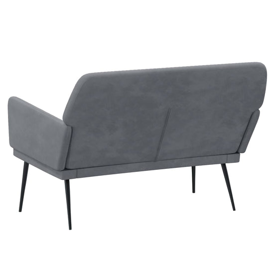 Bankje 108x79x79 cm fluweel donkergrijs MeubelReus