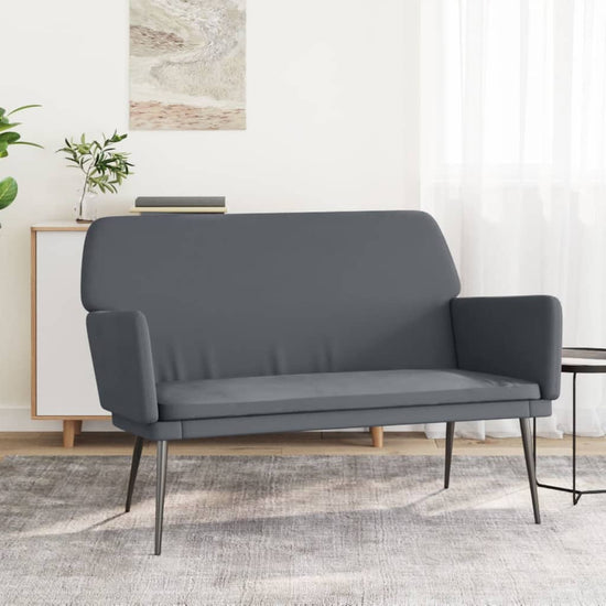 Bankje 108x79x79 cm fluweel donkergrijs MeubelReus