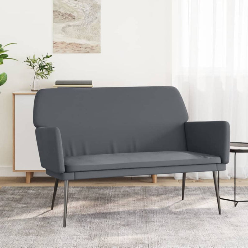 Bankje 108x79x79 cm fluweel donkergrijs MeubelReus