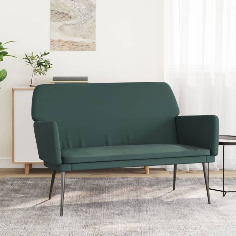Bankje 108x79x79 cm fluweel donkergroen MeubelReus