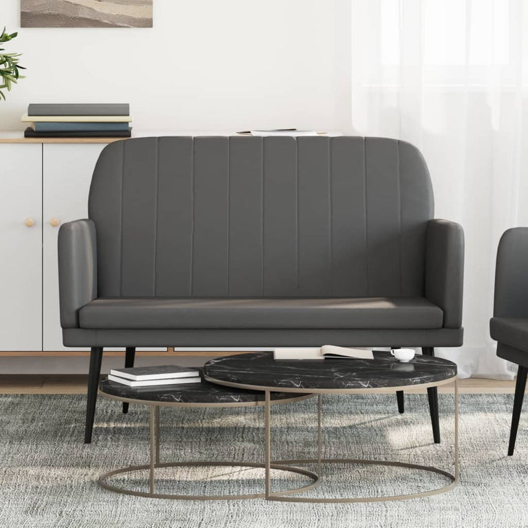 Bankje 107x80x81 cm kunstleer grijs MeubelReus