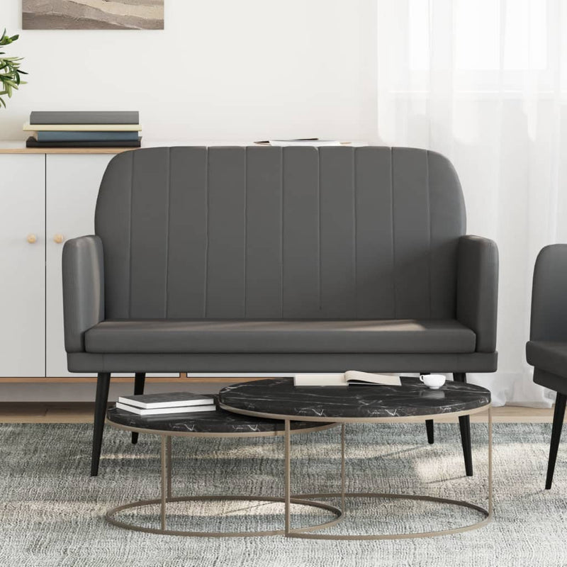 Bankje 107x80x81 cm kunstleer grijs MeubelReus