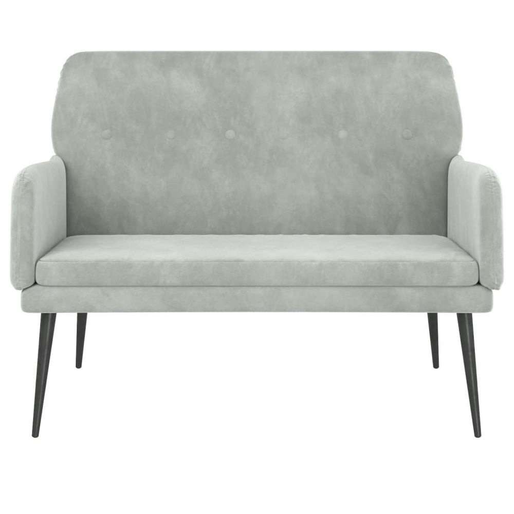 Bankje 108x79x79 cm fluweel lichtgrijs MeubelReus