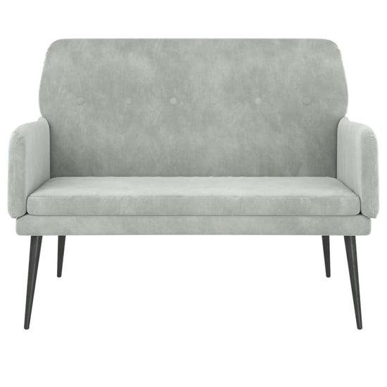 Bankje 108x79x79 cm fluweel lichtgrijs MeubelReus