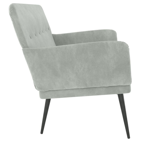Bankje 108x79x79 cm fluweel lichtgrijs MeubelReus