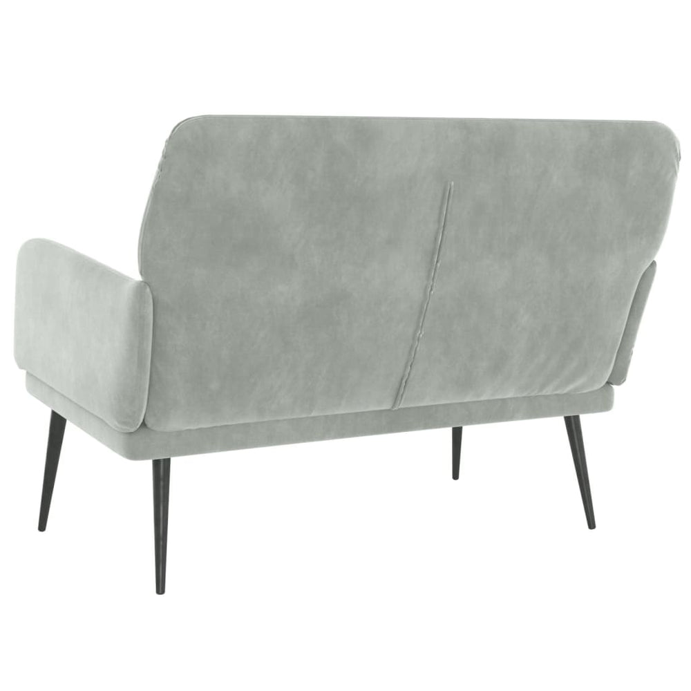 Bankje 108x79x79 cm fluweel lichtgrijs MeubelReus