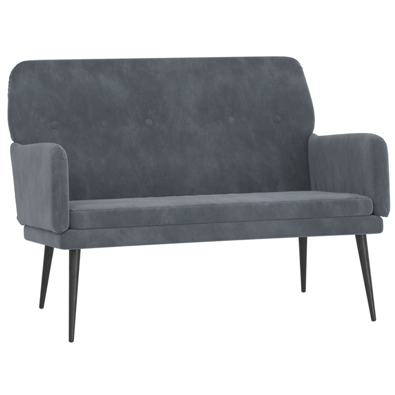 Bankje 108x79x79 cm fluweel donkergrijs MeubelReus