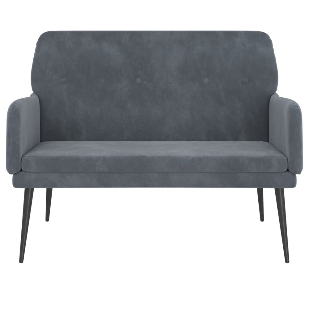 Bankje 108x79x79 cm fluweel donkergrijs MeubelReus