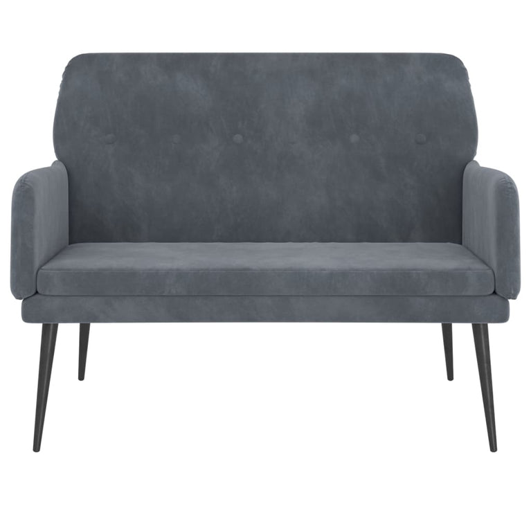 Bankje 108x79x79 cm fluweel donkergrijs MeubelReus